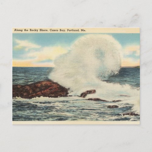 Vintage Casco Bay Portland Maine Postcard