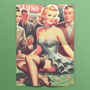 Vintage Casino Illustration Tissue Paper