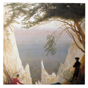 Vintage Caspar Friedrich Chalk Cliffs at Ruegen Ceramic Tile