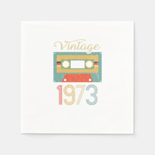 Vintage Cassette 1973 49th Birthday 49 Years Gift Napkins