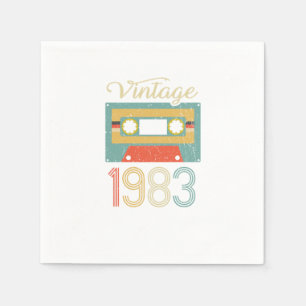 Vintage Cassette 1983 39th Birthday 39 Years Gift Napkins