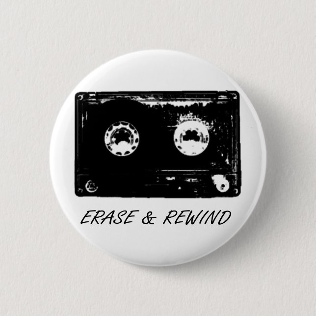 Vintage cassette design! pinback button (Front)