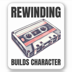 Vintage Cassette Tape Art: Rewinding 80s Sticker