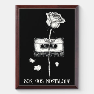 Vintage Cassette Tape Blooming Rose Aesthetic Award Plaque
