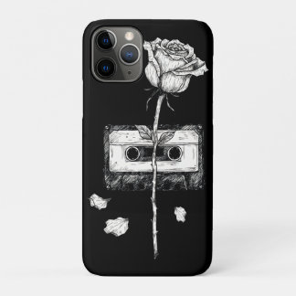Vintage Cassette Tape Blooming Rose Aesthetic iPhone 11 Pro Case