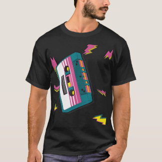 Vintage Cassette Tape in 80s 90s Retro Neon T-Shirt