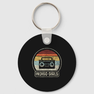 Vintage Cassette Tape Indigo Rock Girls Music Retr Keychain