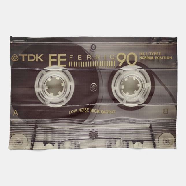 Vintage Cassette Tape Kitchen Towel (Horizontal)