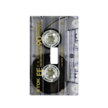 VINTAGE AUDIO CASSETTE TAPE PATTERN 2 GANG LIGHT SWITCH PLATE MUSIC STUDIO DECOR