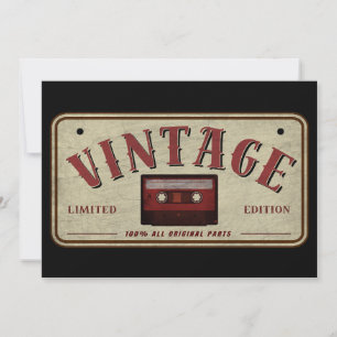 Vintage Cassette Tape Limited Edition Music Lover Invitation