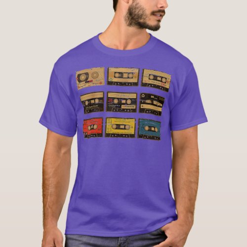 Vintage Cassette Tape Pencil 70s 80s 90s Music Mix T_Shirt