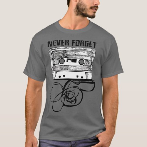 Vintage Cassette Tape Pencil 70s 80s 90s Music Mix T_Shirt
