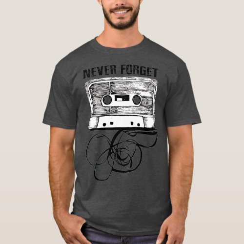 Vintage Cassette Tape Pencil 70s 80s 90s Music Mix T_Shirt