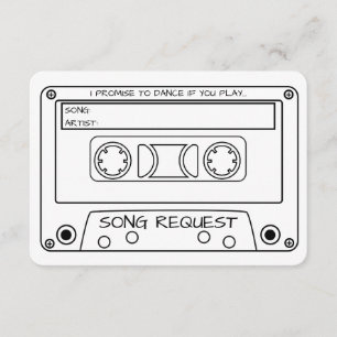 Vintage Cassette Tape Wedding Song Request Enclosure Card