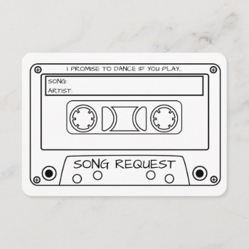 Vintage Cassette Tape Wedding Song Request Enclosure Card by ModernMatrimony at Zazzle
