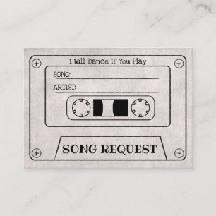 Vintage Cassette Wedding Song Request Insert