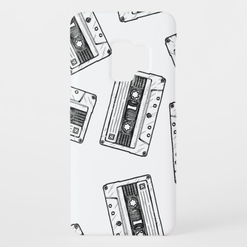Vintage Cassettes Engraved White Pattern Case_Mate Samsung Galaxy S9 Case