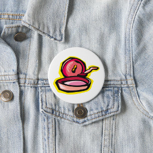 Vintage Cast Iron Griddle Retro Cooking Art  Button