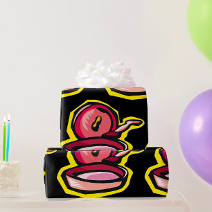 Vintage Cast Iron Griddle Retro Cooking Art Wrapping Paper