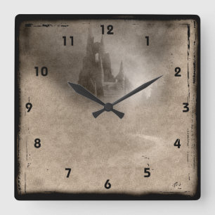 Vintage Castle Steampunk Goth Wall Clock