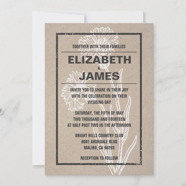 Vintage Casual Wedding Invitations (Front)