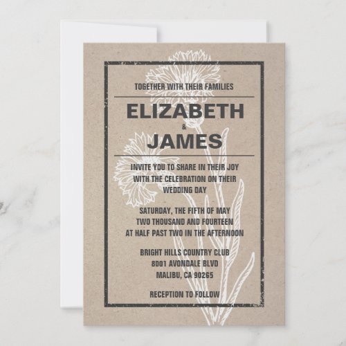 Vintage Casual Wedding Invitations