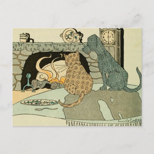 Vintage Cat 1922 Illustration Postcard