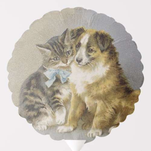 Vintage cat and dog intimate friendship balloon