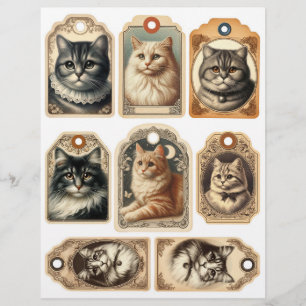 Vintage Cat and Kitten Tags