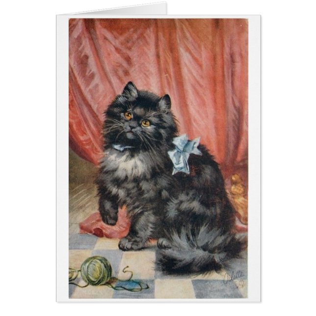 Vintage - Cat and Yarn, Cards (Front)