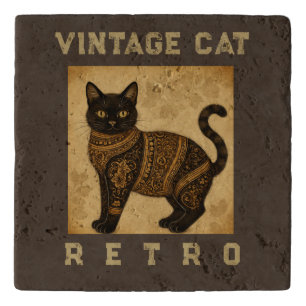 Vintage Cat, Antique Cat,and Motif Pattern Trivet