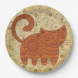 Vintage Cat, Antique Design Art, Antique Cat, Paper Plates