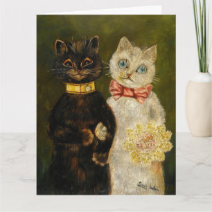 VINTAGE CAT CATS WEDDING GREETING CARD