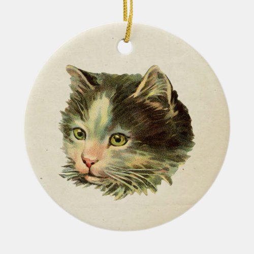 Vintage Cat Ceramic Ornament