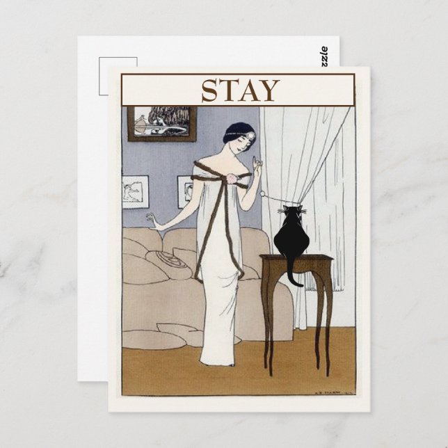 Vintage CAT,  change text Postcard (Front/Back)