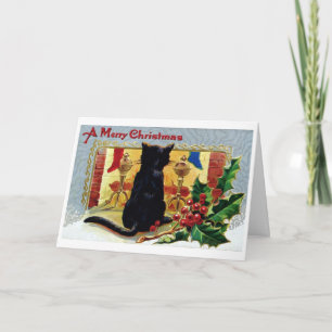 Vintage Cat Christmas Card