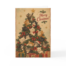 Vintage Cat Christmas Card | Purr-fectly Wonderful