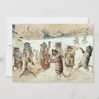 Vintage Cat Christmas Carol Louis Wain Art Invitation
