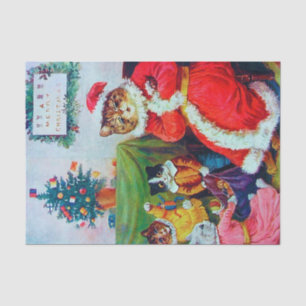 Vintage Cat Christmas, Louis Wain Tissue Paper