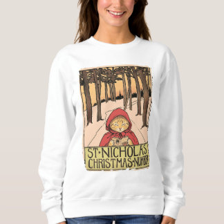 Vintage Cat Christmas - St. Nicholas Magazine Paro Sweatshirt