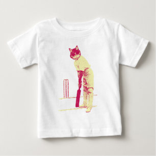 vintage cat cricketer baby T-Shirt