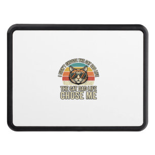 Vintage Cat Dad Life Chose Me T-Shirt Design_1 Hitch Cover