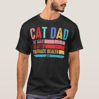 Vintage Cat Dad Man-Myth Snack-Dealer Father's T-Shirt
