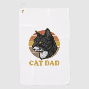 Vintage Cat Dad Retro Cat Lover Shirt Design_1 Golf Towel