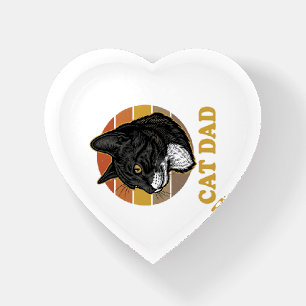 Vintage Cat Dad Retro Cat Lover Shirt Design_1 Paperweight