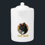 Vintage Cat Dad Retro Cat Lover Shirt Design_1 Teapot<br><div class="desc">Vintage Cat Dad Retro Cat Lover Shirt Design_1</div>