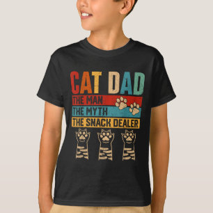 Vintage Cat Dad The Man Myth Snack Er Funny Father T-Shirt
