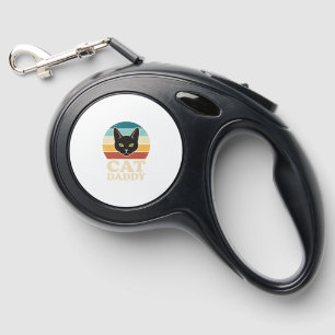Vintage Cat Daddy Black Cat Retro Sunset Shirt Des Retractable Pet Leash