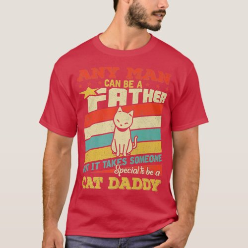 Vintage Cat Daddy Father Day T_Shirt