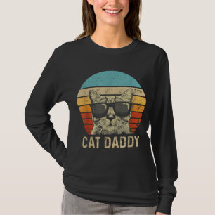 Vintage Cat Daddy Funny Cat Lover Gift Cat Dad Fat T-Shirt